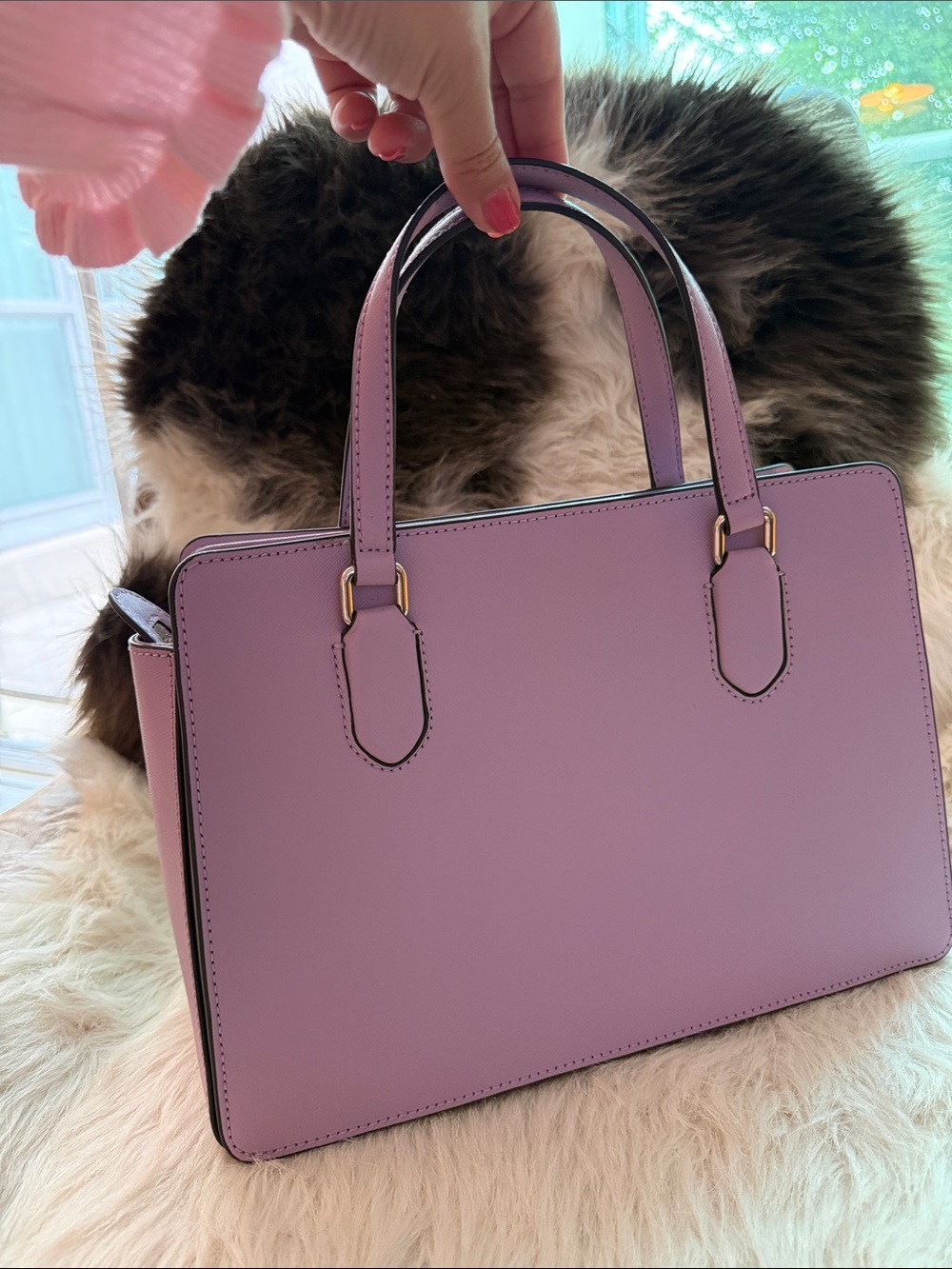 kate spade Pink Saffiano Leather Satchel with Gold Hardware - Picture 3 of 8